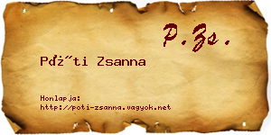 Póti Zsanna névjegykártya